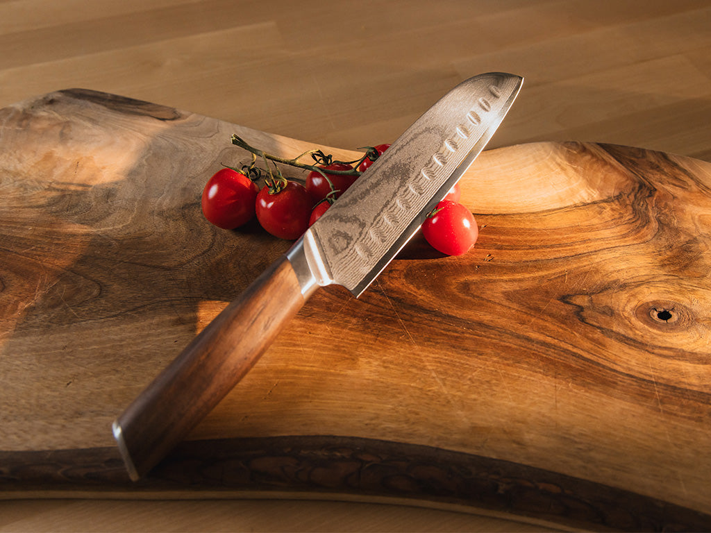 Set di coltelli da chef & santoku in acciaio damasco