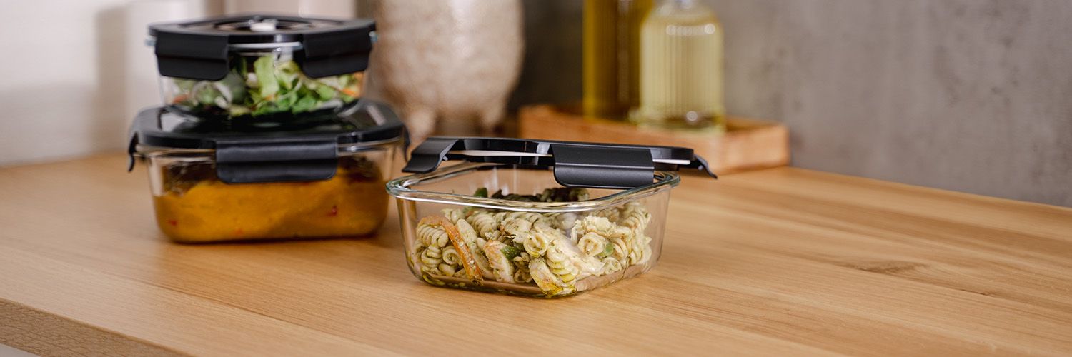 CONTENITORE IN VETRO SOTTOVUOTO QUADRATO – 1230ML – SET – 4 PZ