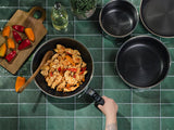 WOK CON MANICO RIMOVIBILE SET 30CM