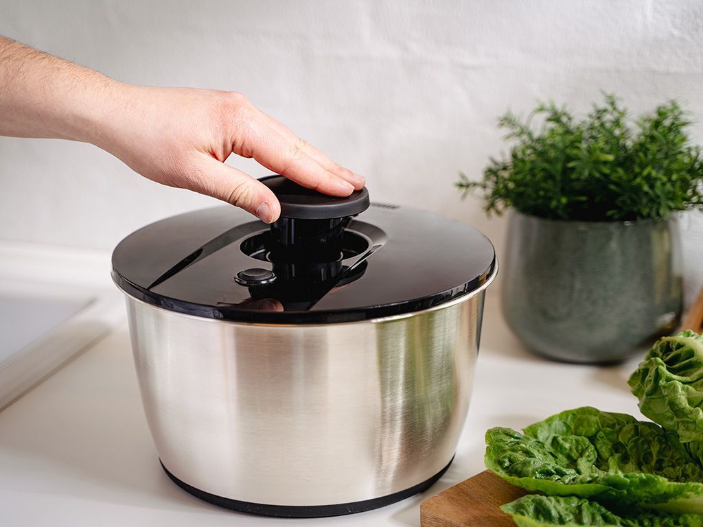 CENTRIFUGA PER INSALATA IN ACCIAIO INOX