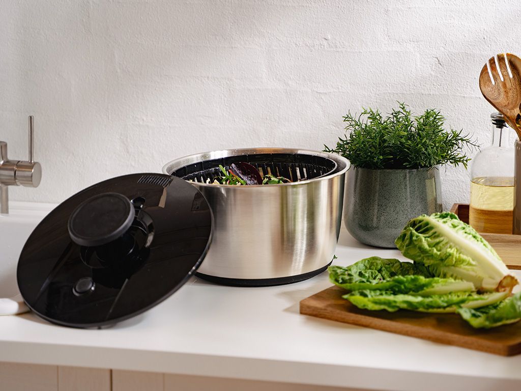 CENTRIFUGA PER INSALATA IN ACCIAIO INOX