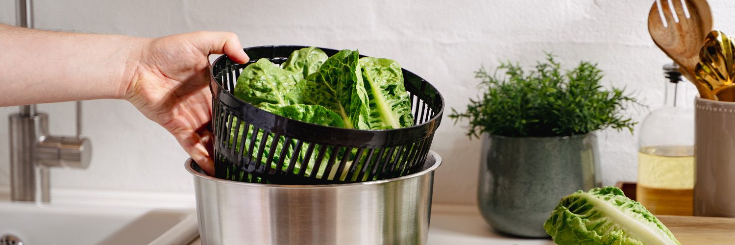 CENTRIFUGA PER INSALATA IN ACCIAIO INOX