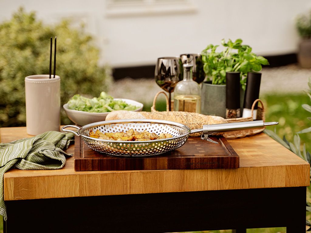 PADELLA GRIGLIA BBQ CON MANICO RIMOVIBILE 28 CM