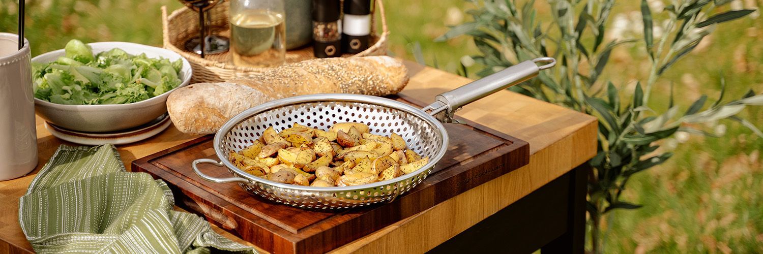 PADELLA GRIGLIA BBQ CON MANICO RIMOVIBILE 28 CM