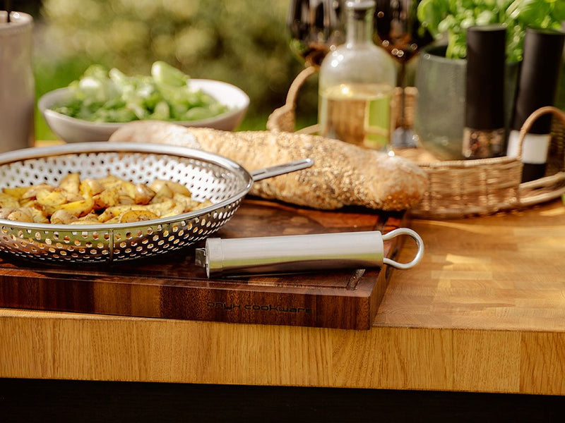 PADELLA GRIGLIA BBQ CON MANICO RIMOVIBILE 28 CM