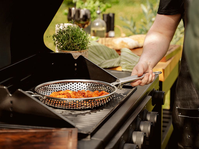 PADELLA GRIGLIA BBQ CON MANICO RIMOVIBILE 28 CM