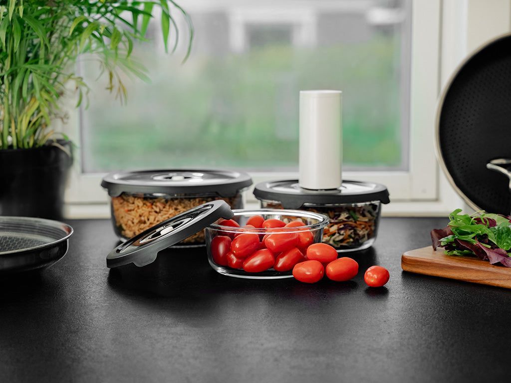 CONTENITORE TONDO IN VETRO SOTTOVUOTO - KIT DI SACCHETTI - 5