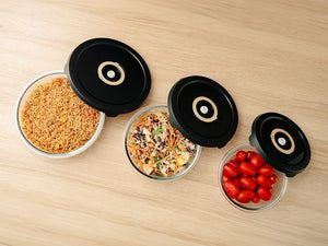 CONTENITORE TONDO IN VETRO SOTTOVUOTO - KIT COMPLETO - 7
