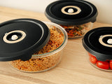 CONTENITORE TONDO IN VETRO SOTTOVUOTO - KIT COMPLETO