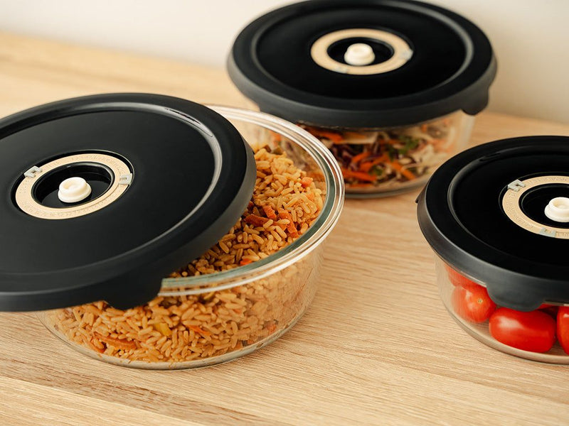 CONTENITORE TONDO IN VETRO SOTTOVUOTO - KIT DI SACCHETTI
