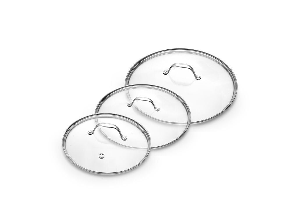 SET DI COPERCHI IN VETRO 3-PCS