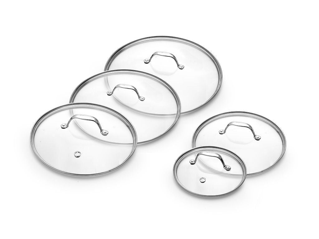 SET COPERCHI IN VETRO 18/24/26/28/30 CM – 5 PEZZI - 1