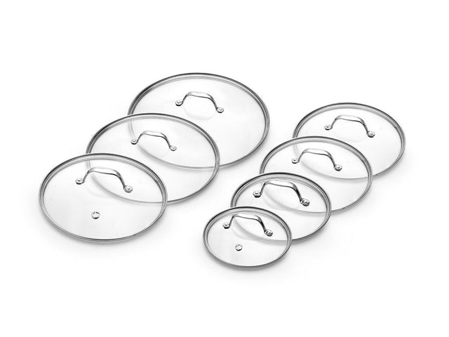 SET COPERCHI IN VETRO 18/20/24/26/28/30/32 CM – 7 PEZZI - 1