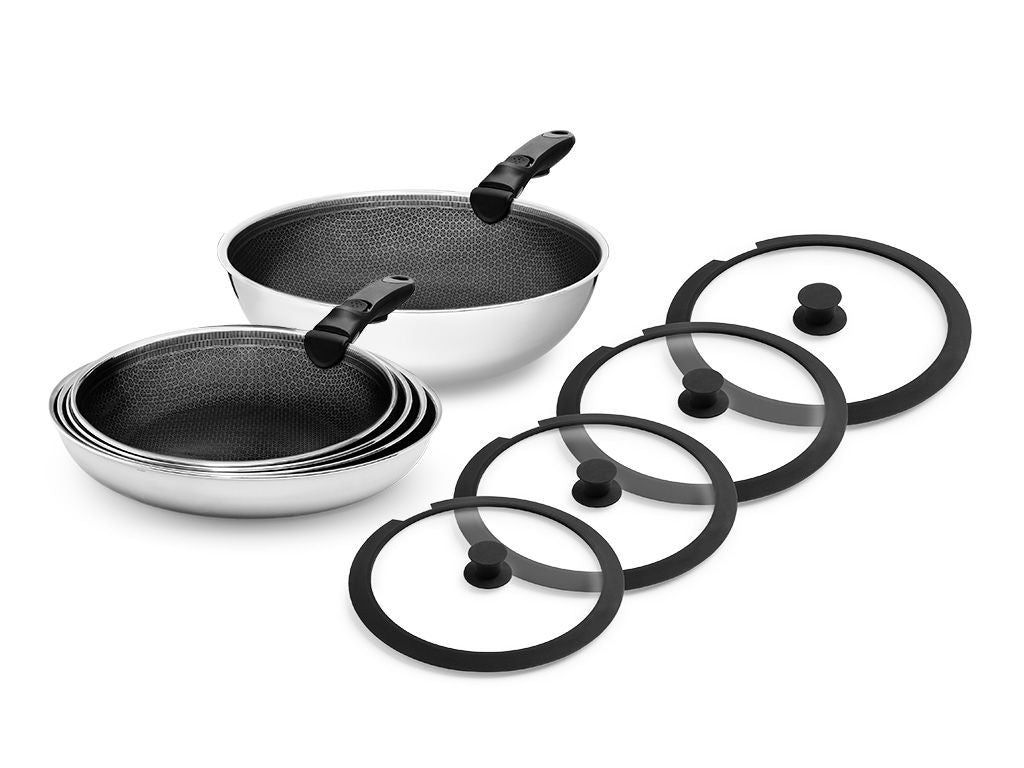 PADELLA MISTA CON MANICO RIMOVIBILE – SET DA 5 PEZZI - 1