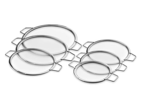COPERCHI IN VETRO IMPILABILI – 18/ 20/ 24/ 26/ 28/ 30 CM – 6 PEZZI - 1