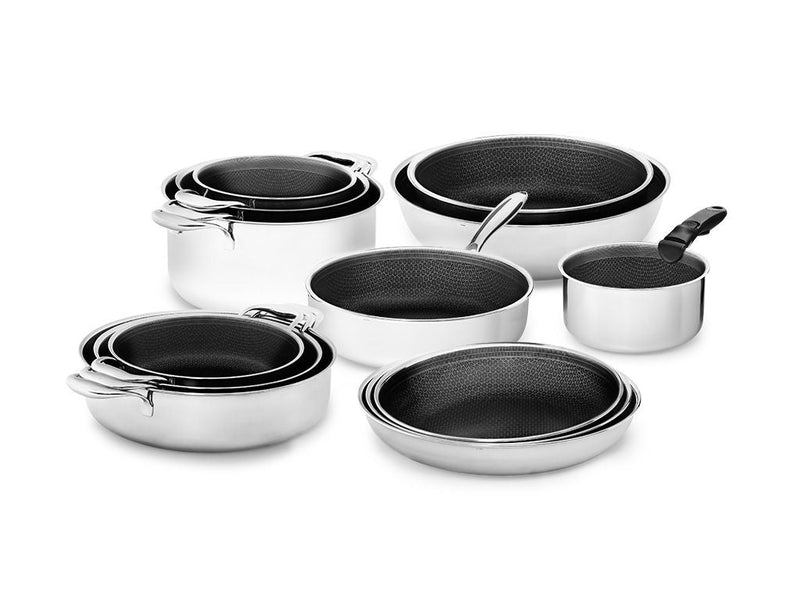 BATTERIA DI CUCINA CON MANICO RIMOVIBILE – 13 PZ