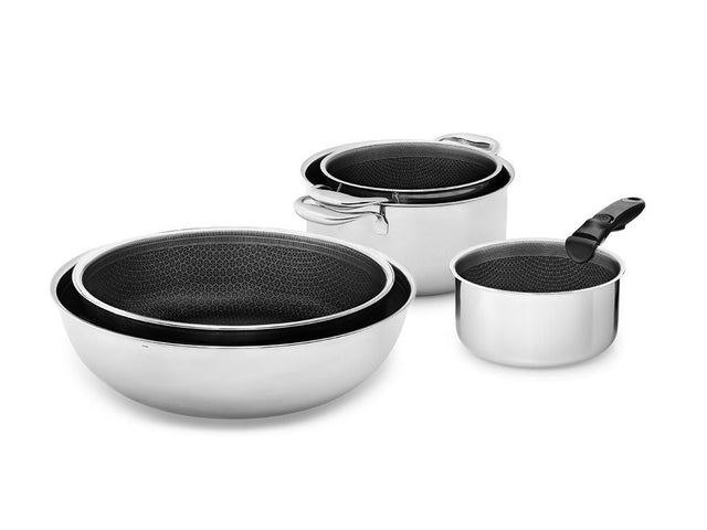 BATTERIA DI CUCINA CON MANICO RIMOVIBILE – 5 PZ - 1