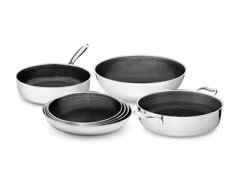 BATTERIA DI CUCINA CON MANICO RIMOVIBILE – 7 PZ
