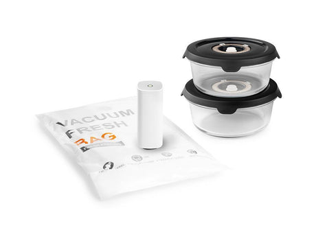 CONTENITORE TONDO IN VETRO SOTTOVUOTO - KIT COMPLETO - 1