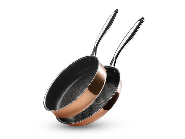 SET PADELLA+SAUTÉ IBRIDA ANTIADERENTE IN RAME - 2 PEZZI - 1