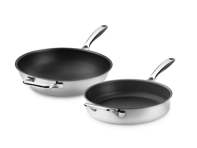 ZERO – SET WOK + SALTAPASTA ANTIADERENTE NATURALE – 2 PEZZI - 1