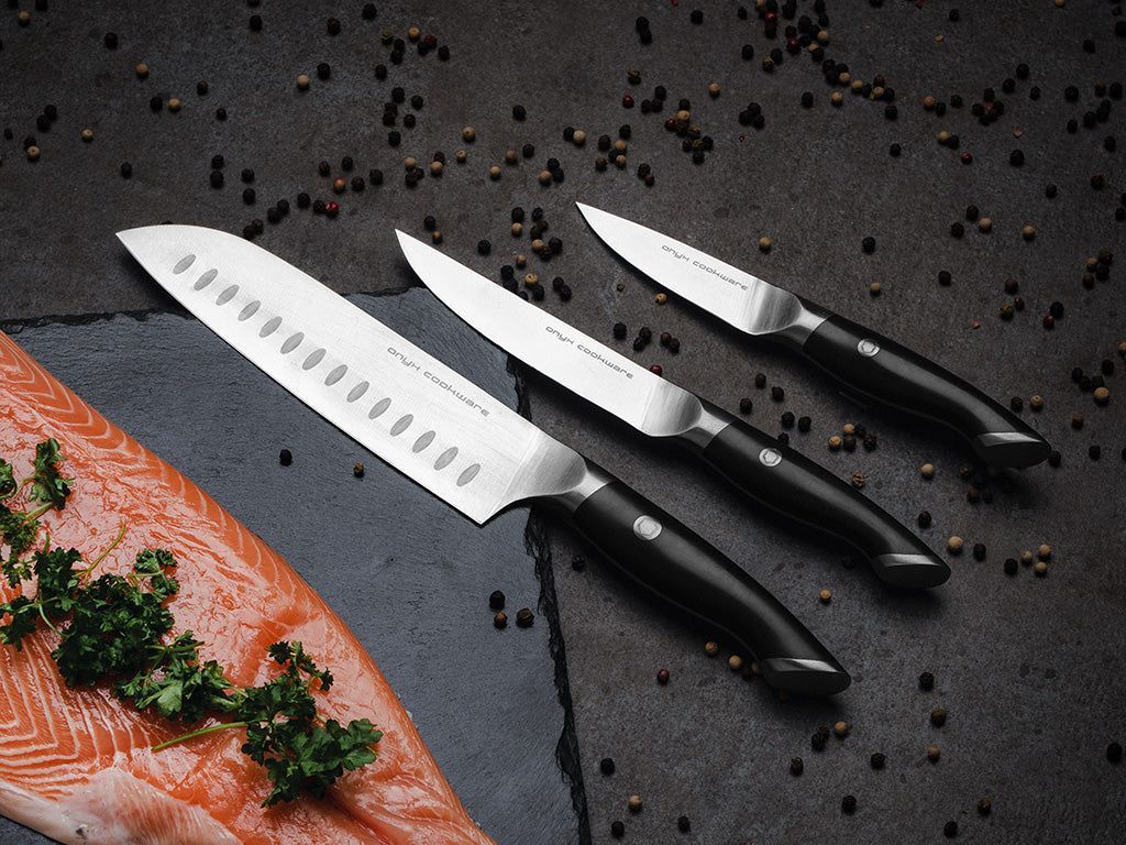 3-PZ COLTELLO DA SANTOKU-UNIVERSALE-SPELUCCHINO SET - 2