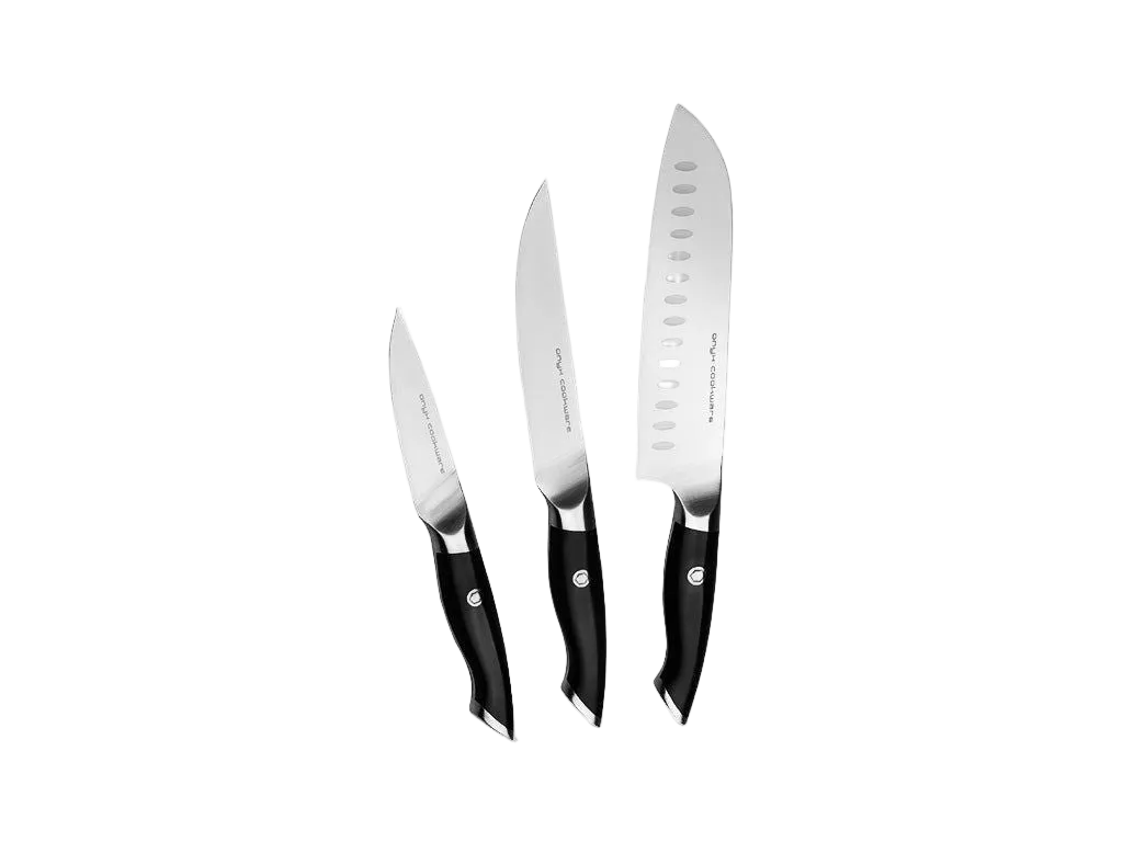 Set di 3 coltelli santoku, multiuso e spelucchino