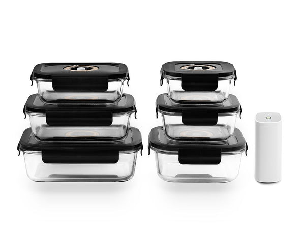 Vacuum glass container mix set - 6pc