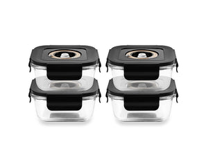 CONTENITORE IN VETRO SOTTOVUOTO QUADRATO – 525ML – SET – 4 PZ - 1