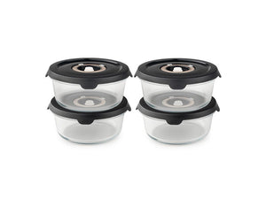 CONTENITORE TONDO IN VETRO SOTTOVUOTO – 635ML SET - 4-PZ - 1
