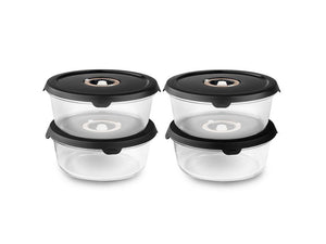 CONTENITORE TONDO IN VETRO SOTTOVUOTO – 930ML SET - 4-PZ - 1