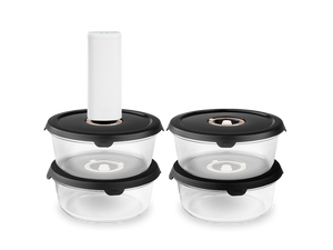CONTENITORE TONDO IN VETRO SOTTOVUOTO – 930ML SET - 4-PZ - 1