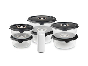 CONTENITORE TONDO IN VETRO SOTTOVUOTO SET ASSORTITO – 6-PZ - 1