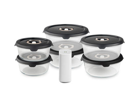 CONTENITORE TONDO IN VETRO SOTTOVUOTO SET ASSORTITO – 6-PZ - 1