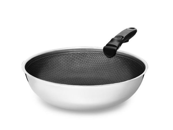 WOK CON MANICO RIMOVIBILE SET 30CM