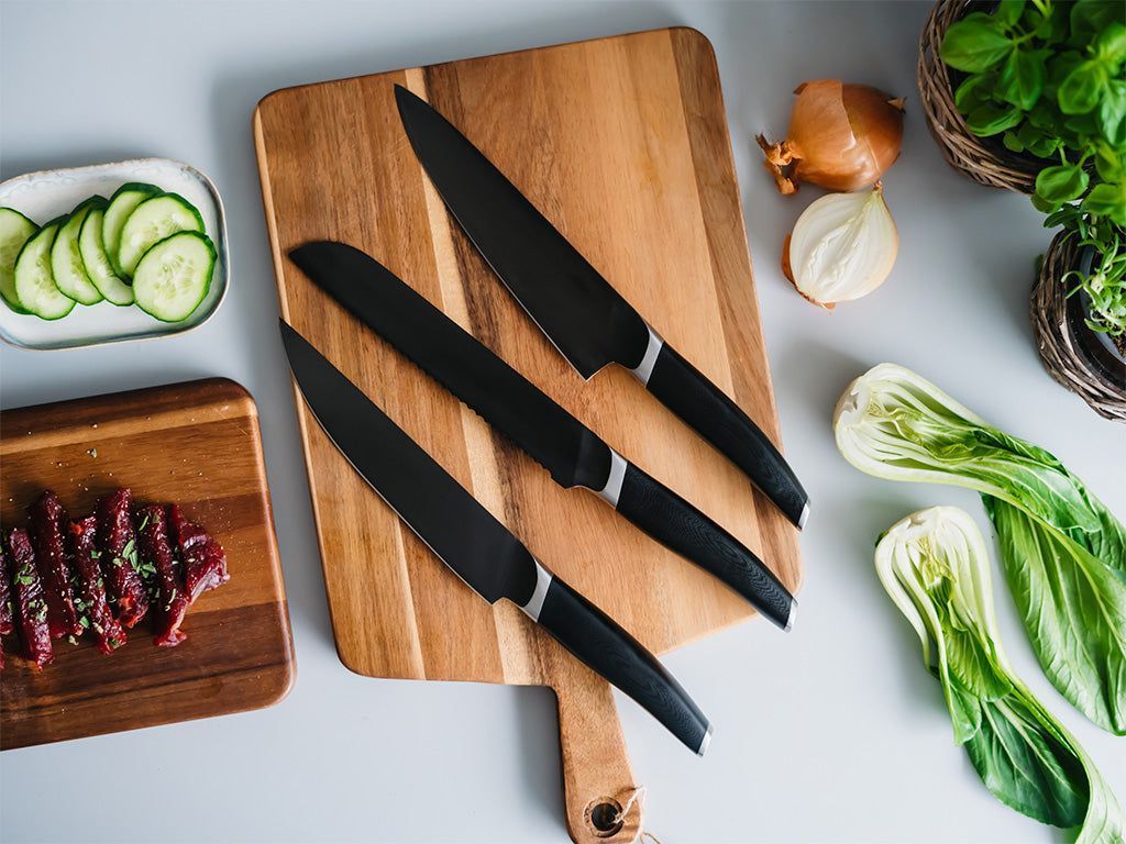 3-PZ COLTELLO DA CHEF-CARNE-PANE SET - 2