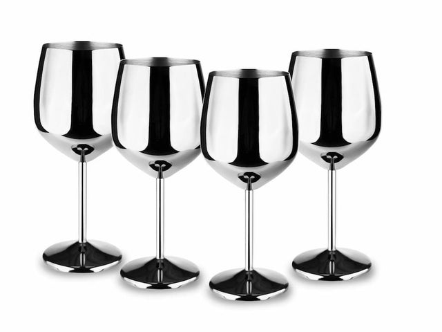 SET DA CALICE DA VINO IN ACCIAIO INOSSIDABILE 4 PEZZI - 1